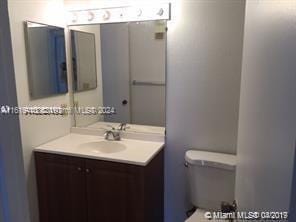 bathroom with toilet and vanity