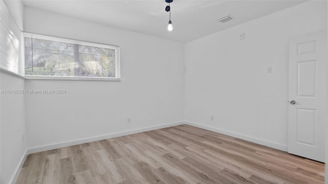 empty room featuring light wood-type flooring