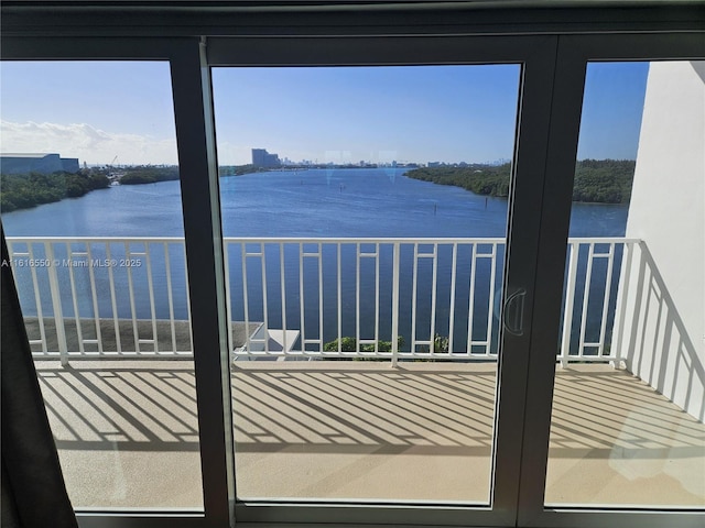 balcony with a water view