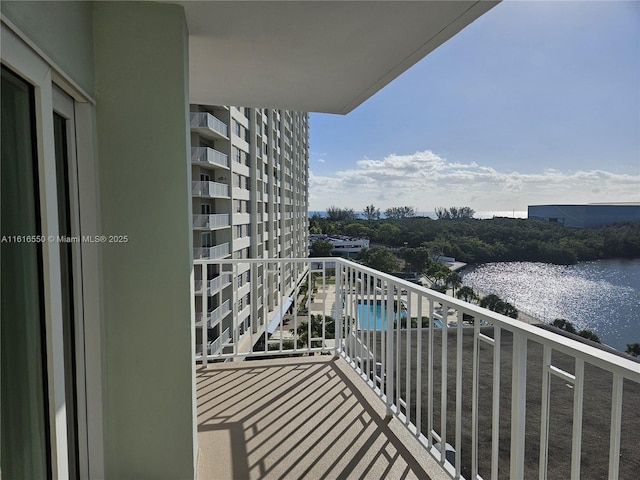 balcony with a water view