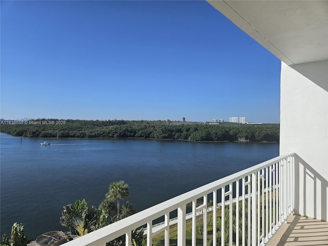 balcony with a water view