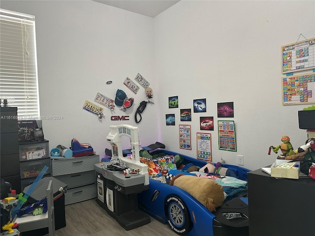 playroom featuring hardwood / wood-style floors