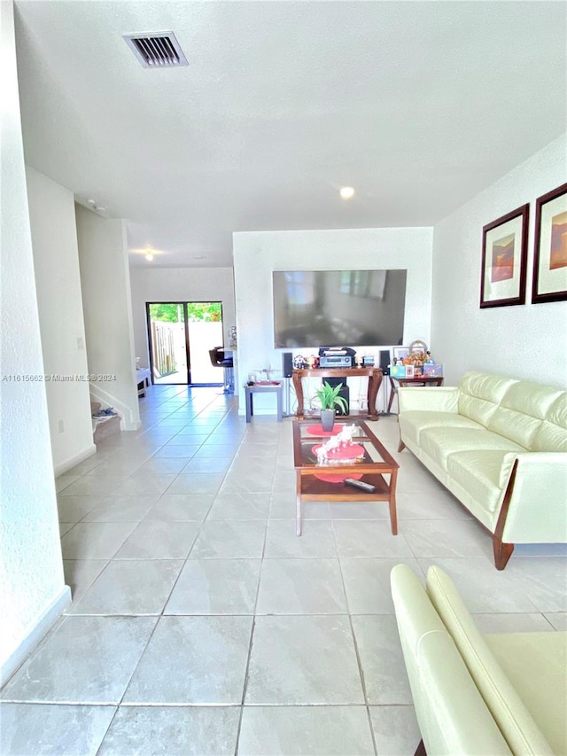 view of tiled living room