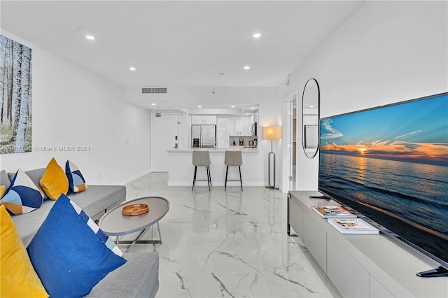 view of tiled living room