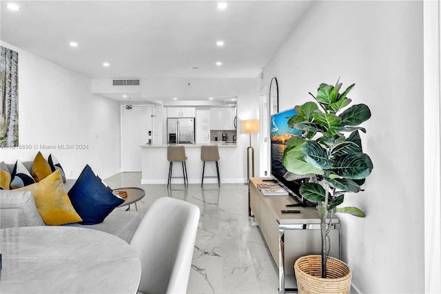 view of tiled living room