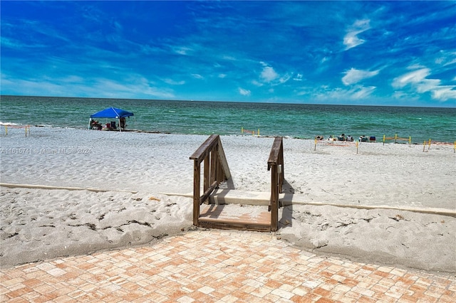 water view featuring a beach view