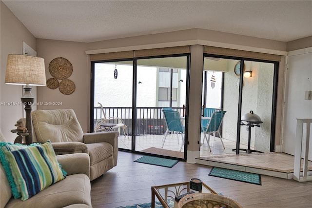 living room featuring hardwood / wood-style flooring