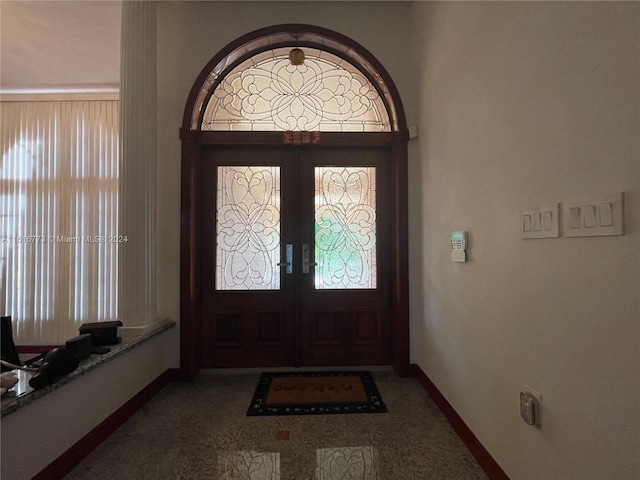 foyer with french doors