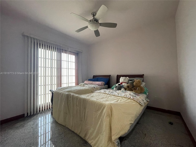 bedroom with ceiling fan