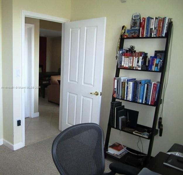 office featuring tile patterned floors