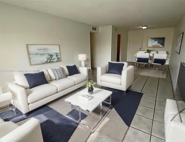 view of tiled living room