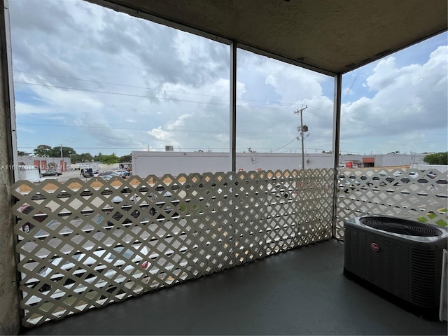 balcony with central AC unit