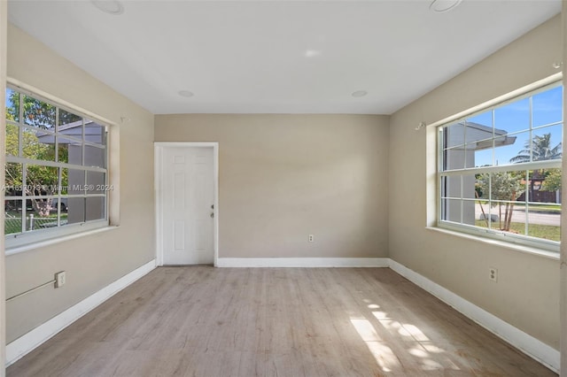 empty room featuring light wood-type flooring