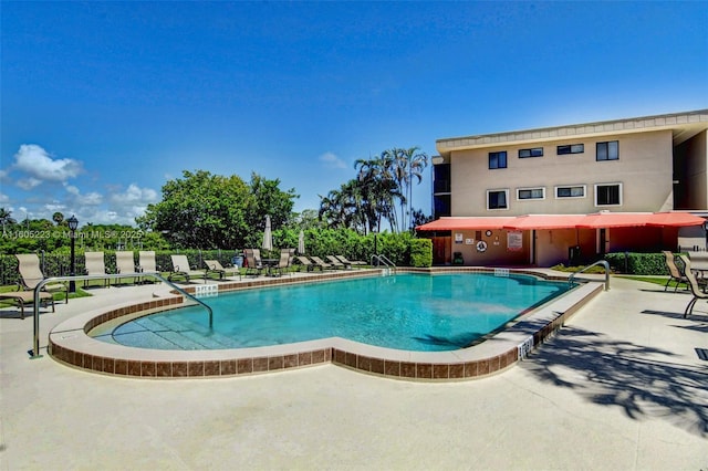 view of pool featuring a patio area