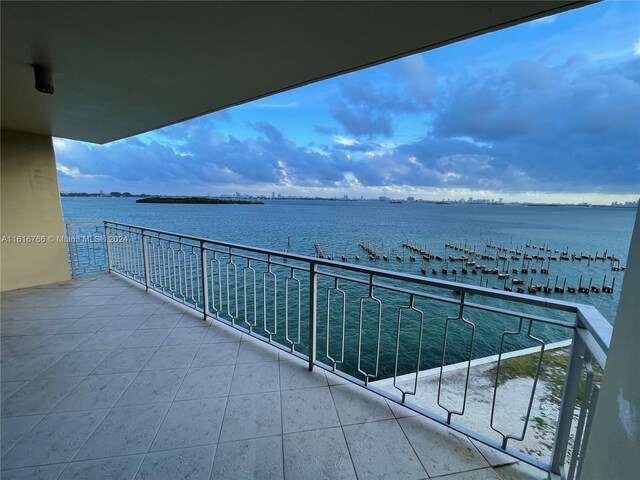 balcony with a water view