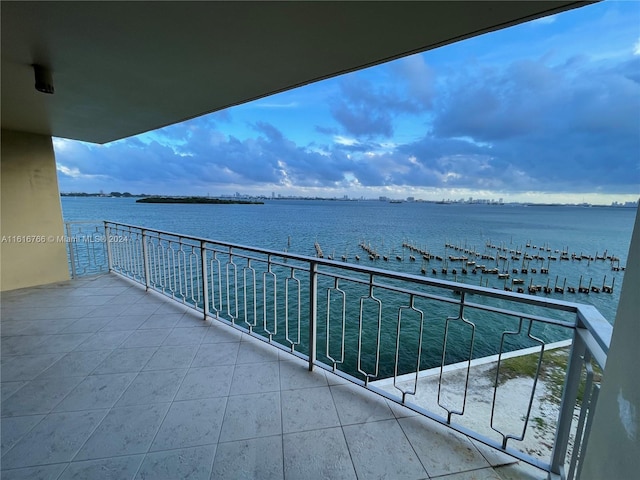 balcony with a water view