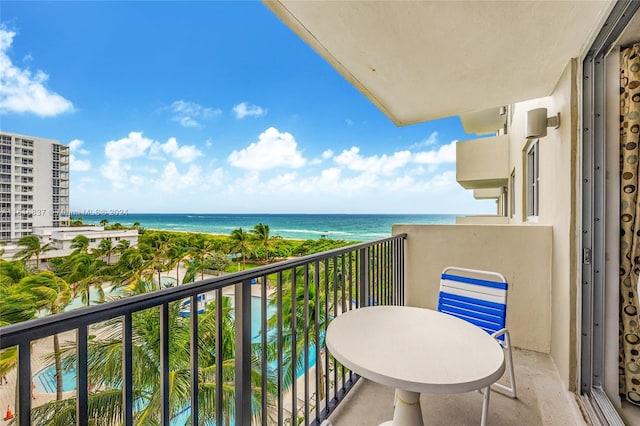 balcony with a water view