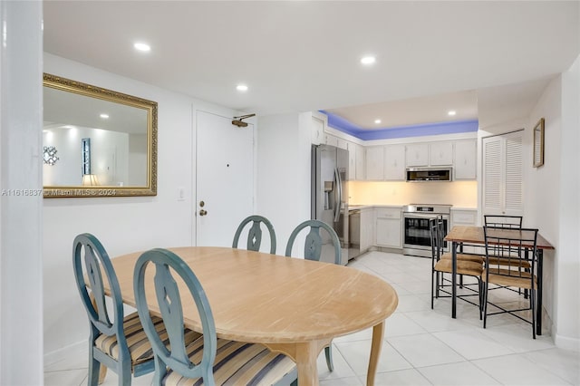 view of tiled dining area