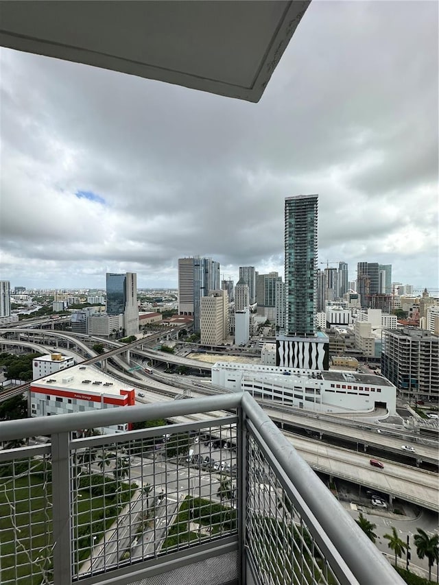 balcony featuring a view of city