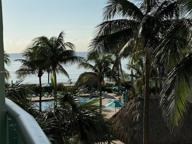 pool featuring a water view