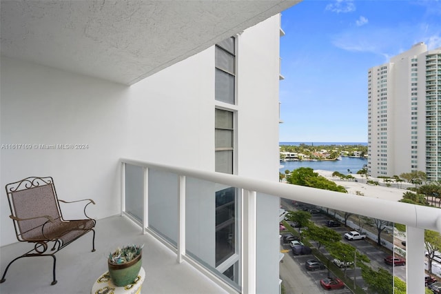 balcony with a water view