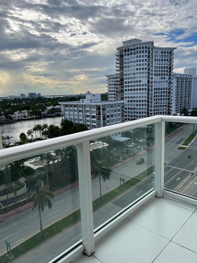 balcony with a water view