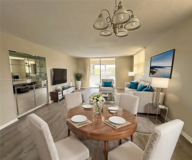 dining space with dark hardwood / wood-style flooring