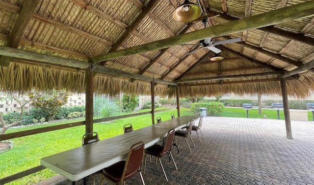 view of home's community featuring a gazebo and a lawn