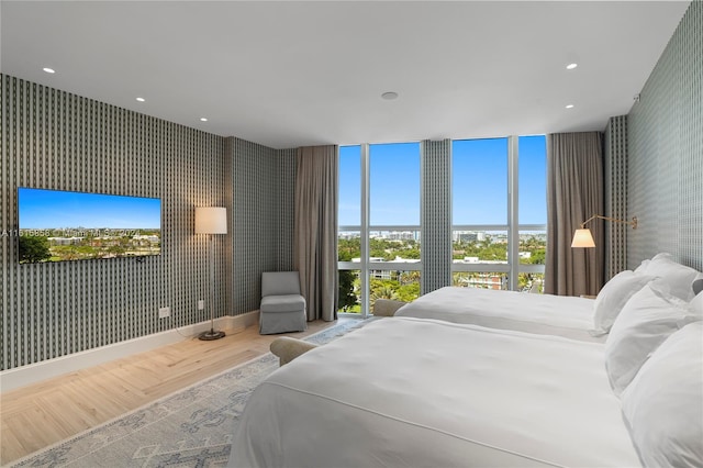 bedroom featuring light hardwood / wood-style floors