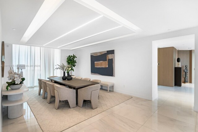 view of tiled dining area