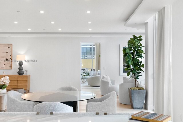 dining room featuring light wood-type flooring