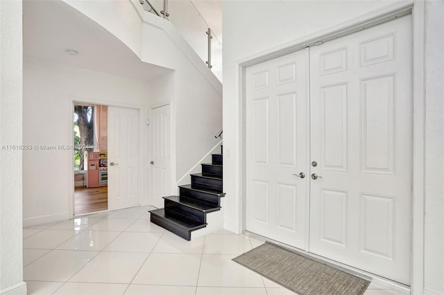 view of tiled foyer