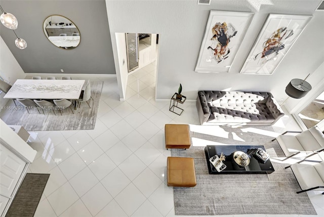 interior space featuring tile patterned flooring