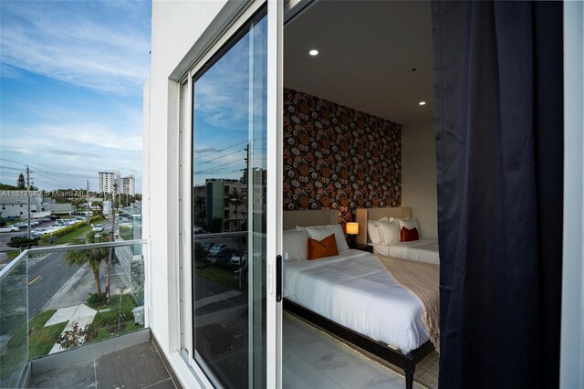 view of tiled bedroom