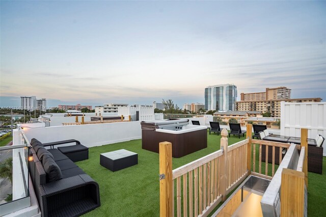 view of deck at dusk