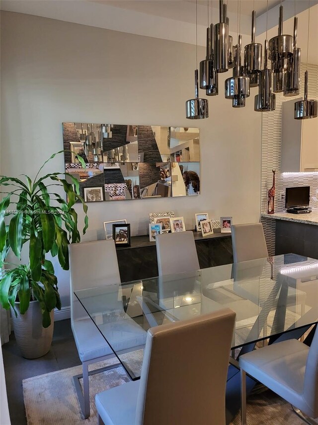 view of tiled dining room