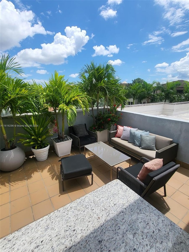 view of patio with an outdoor living space