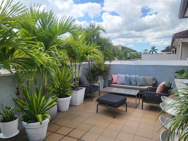 view of patio with an outdoor living space
