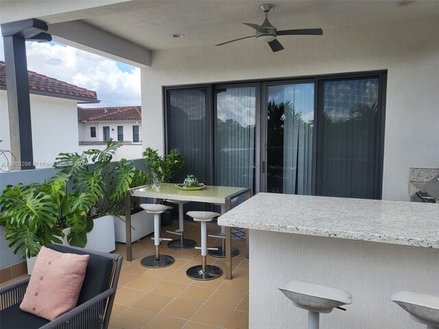 view of patio / terrace with ceiling fan