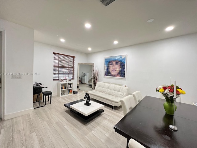 living room featuring light hardwood / wood-style floors