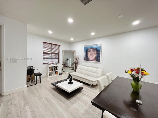 living room featuring light hardwood / wood-style flooring