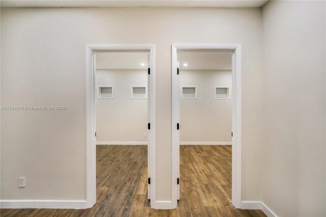 hall featuring hardwood / wood-style floors