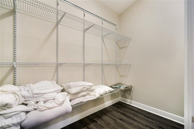 walk in closet featuring hardwood / wood-style floors