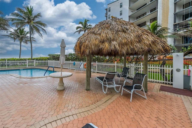 view of pool featuring a patio area