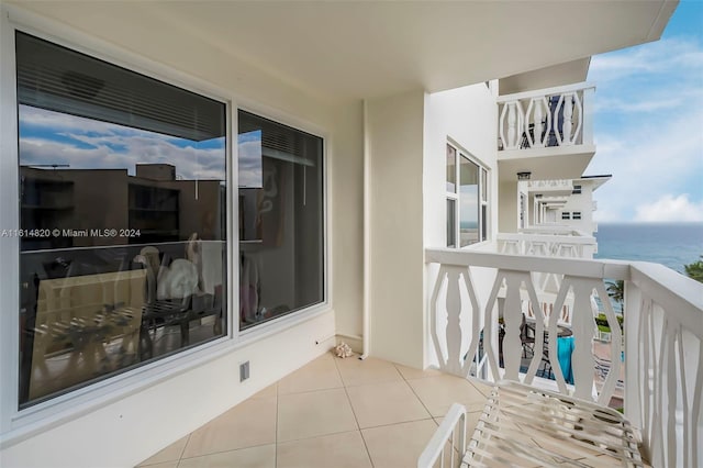 balcony with a water view