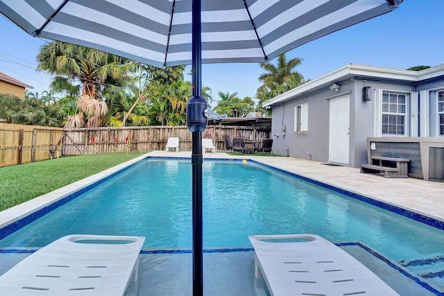 view of pool with a patio