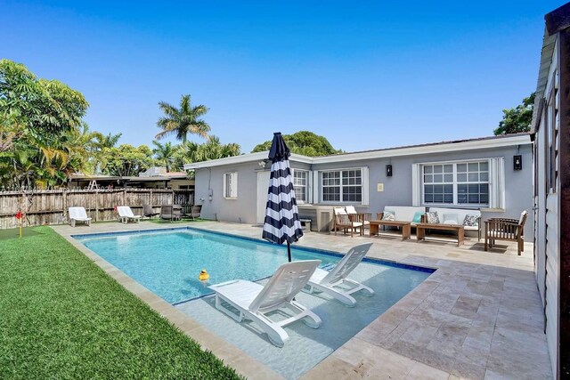 view of swimming pool with a patio area and outdoor lounge area