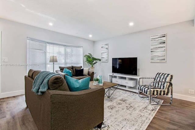 living room featuring light hardwood / wood-style floors