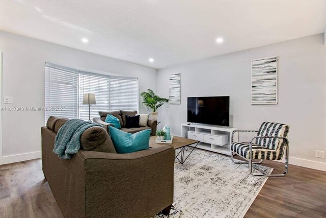 living room featuring hardwood / wood-style flooring