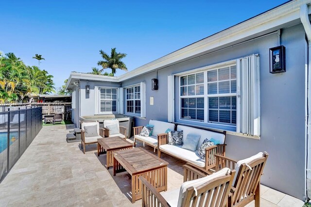 view of patio / terrace featuring an outdoor living space